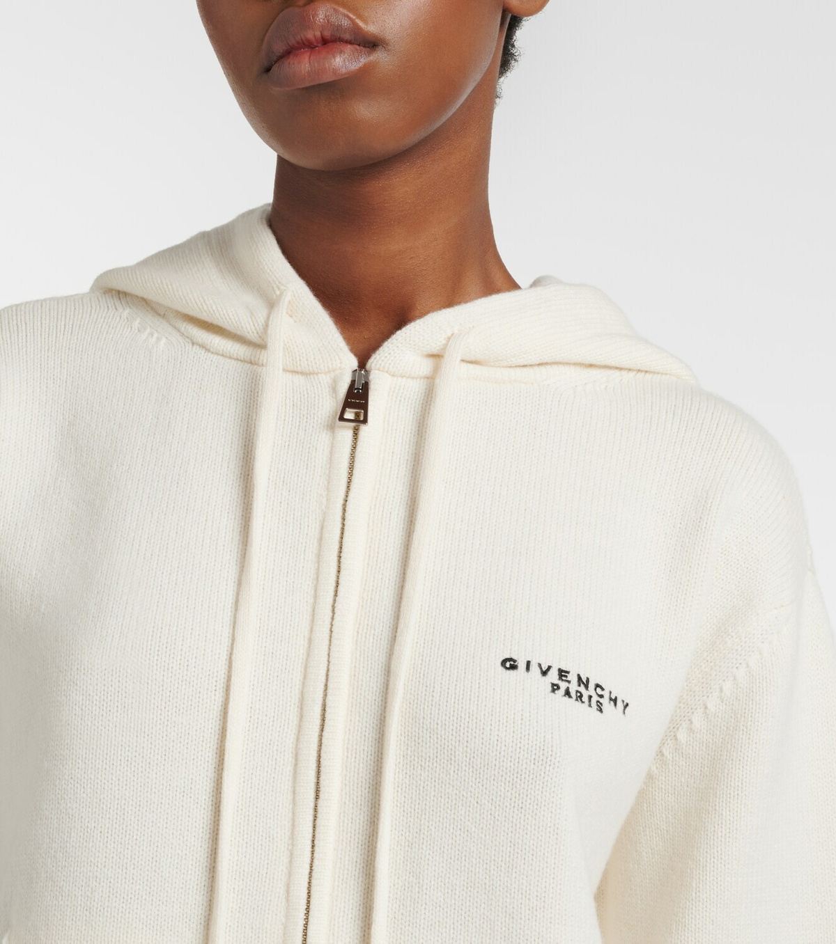 Givenchy Logo hooded wool and cashmere zip-up cardigan