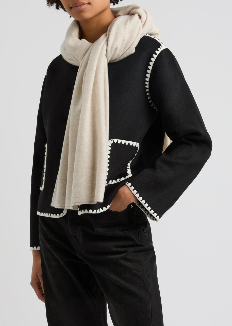 Loop Cashmere Lofty Blanket Cashmere Scarf - Cream - One Size