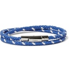 Tod's - Woven Leather and Silver-Tone Wrap Bracelet - Men - Blue
