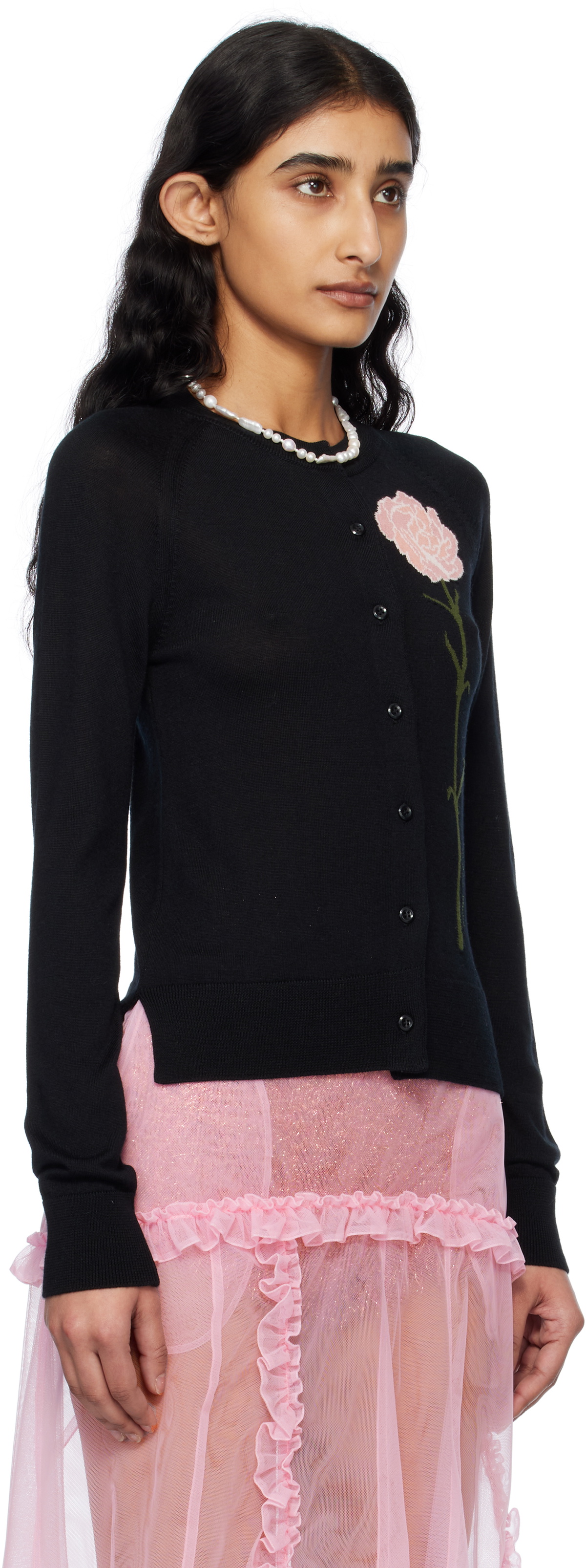 Simone Rocha Black Carnation Cardigan Simone Rocha