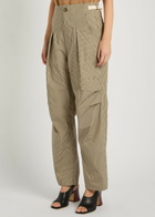 Isabel Marant étoile Ceryne Striped Cotton Trousers Beige