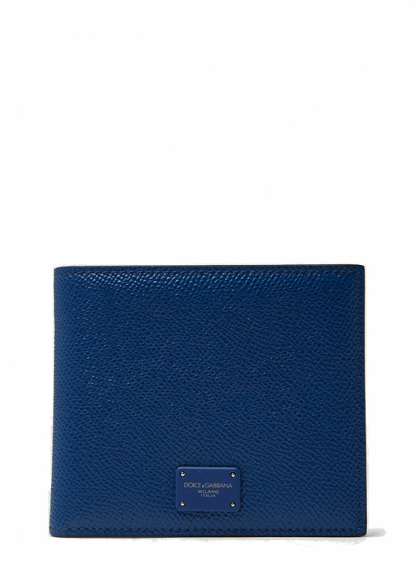 Photo: Logo Plaque Bifold Wallet in Blue