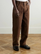 AGOLDE - RSVP GALLERY Ewing Straight-Leg Cotton-Twill Carpenter Trousers - Brown