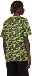 BAPE Green ABC Camo Ape Head One Point T-Shirt