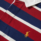 Polo Ralph Lauren Men's Multi Striped Rugby Shirt in Holiday Red Multi