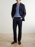 Boglioli - Ribbed Linen and Cotton-Blend Polo Shirt - Blue