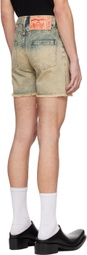 EGONlab Blue Stonewashed Denim Shorts