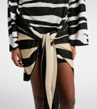 The Attico Knitted zebra-print minidress