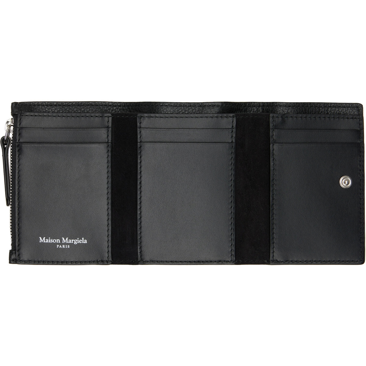 Maison Margiela Black Four Stitches Trifold Wallet