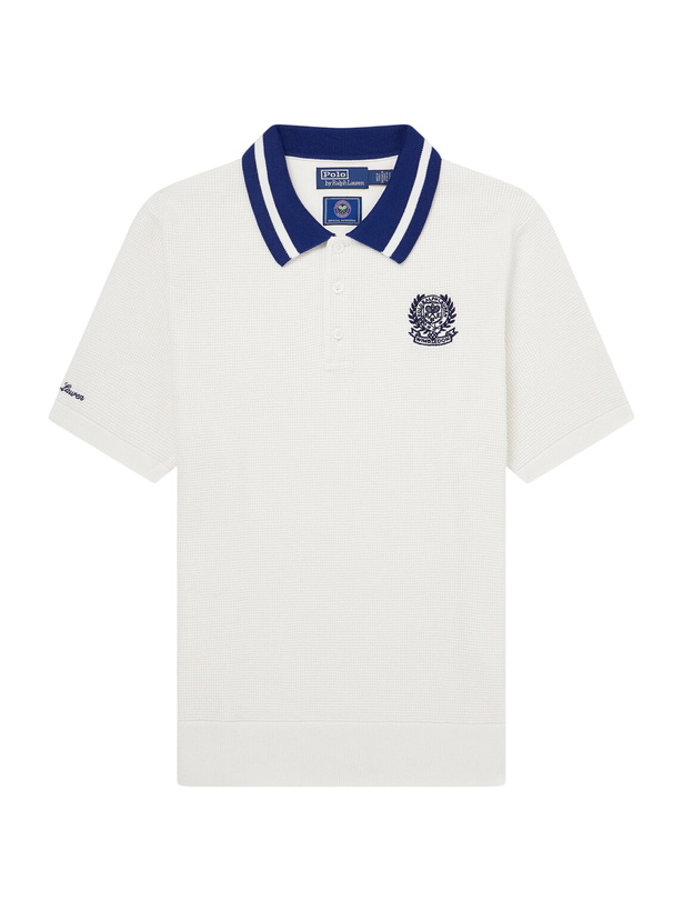 Photo: Polo Ralph Lauren - Wimbledon Embroidered Cotton-Knitted Shirt - White