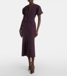 Victoria Beckham Gathered wool-blend midi dress