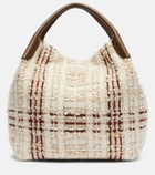Loro Piana Bale Large leather-trimmed tote bag