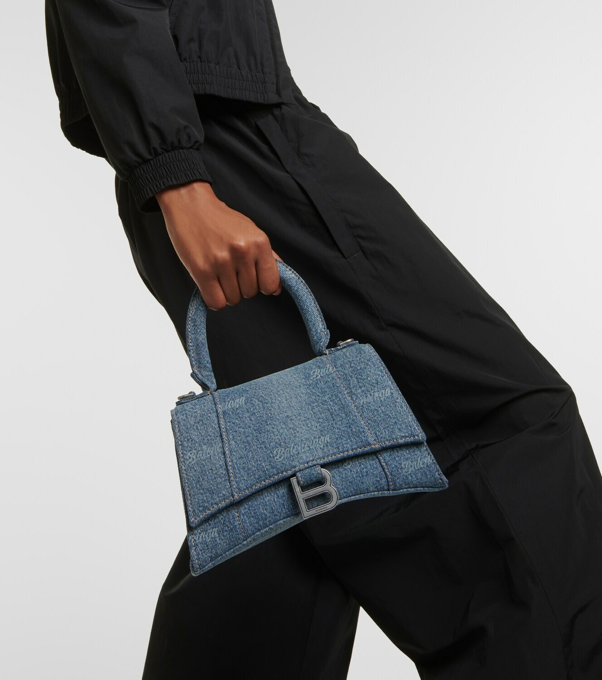 ●送料込●BALENCIAGA●Hourglass denim tote bag Balenciaga Hourglass Small denim tote bag Balenciaga