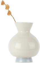 Marloe Marloe Off-White Fractured Gloss Sloane Vase