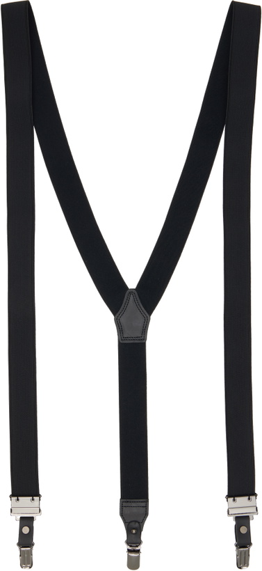 Photo: YOHJI YAMAMOTO Black Woolly Spin Tape 30mm 2way Suspenders