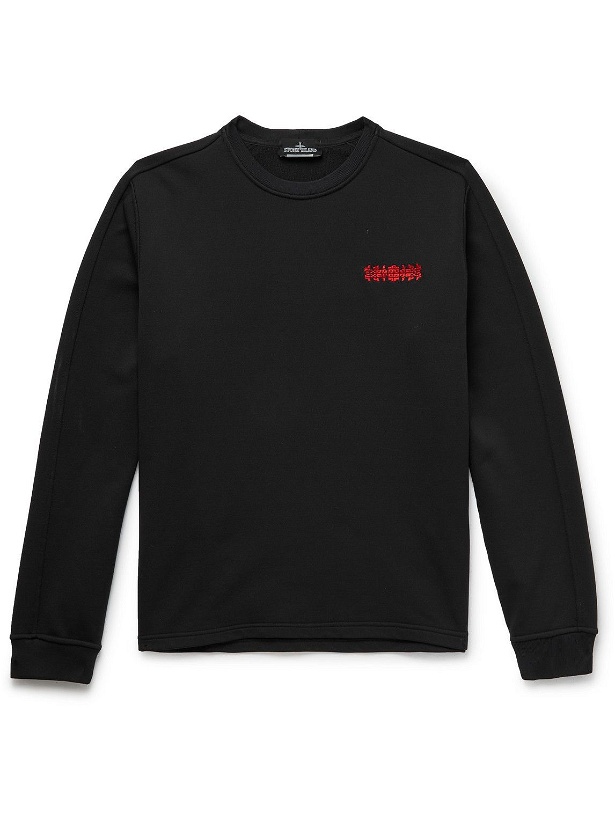 Photo: Stone Island Shadow Project - Logo-Embroidered Garment-Dyed Loopback Jersey Sweatshirt - Black
