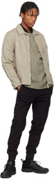 C.P. Company Black Diagonal Raised Fleece Lens Sweatpants