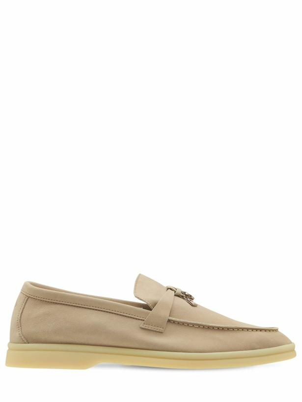 Photo: LORO PIANA 10mm Summer Charms Walk Suede Loafers