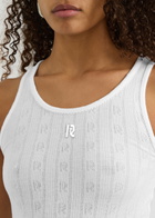 Rabanne Logo Monogram Pointelle Cotton Vest White