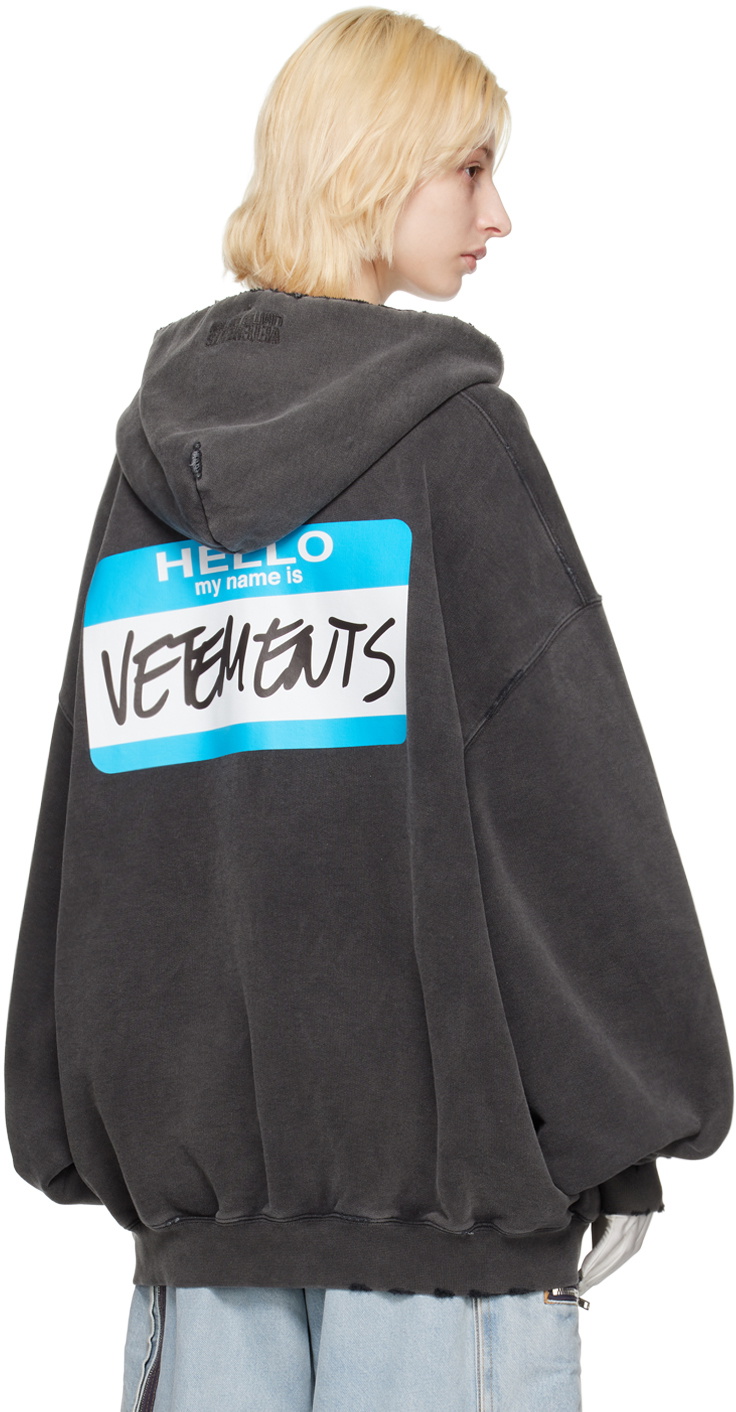 VETEMENTS Black 'My Name is VETEMENTS' Hoodie Vetements