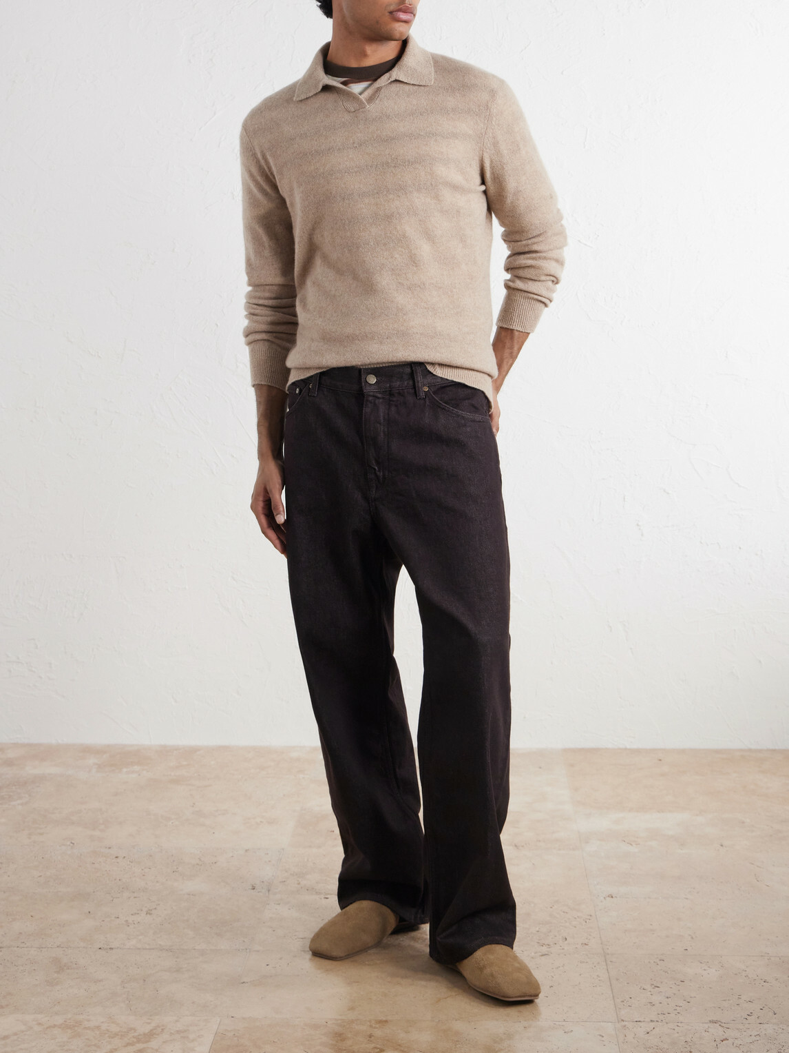 Altea - Wool and Cashmere-Blend Polo Sweater - Neutrals