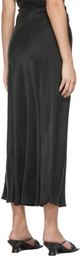 Silk Laundry Black Bias Cut Skirt