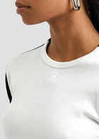 Courrèges Colour-block Logo Cotton T-shirt White And Black