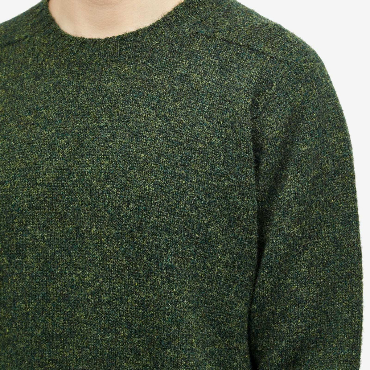 Jamieson's of Shetland Men's Crew Knit in Pine