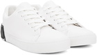 Moschino White Maxi Logo Calfskin Sneakers