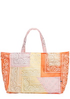 Arizona Love Cabas Bandana Patchwork Cotton Tote, Tote Bag, Handmade - Orange - One Size