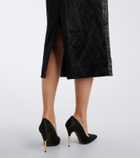 Erdem Embroidered wool-blend midi dress