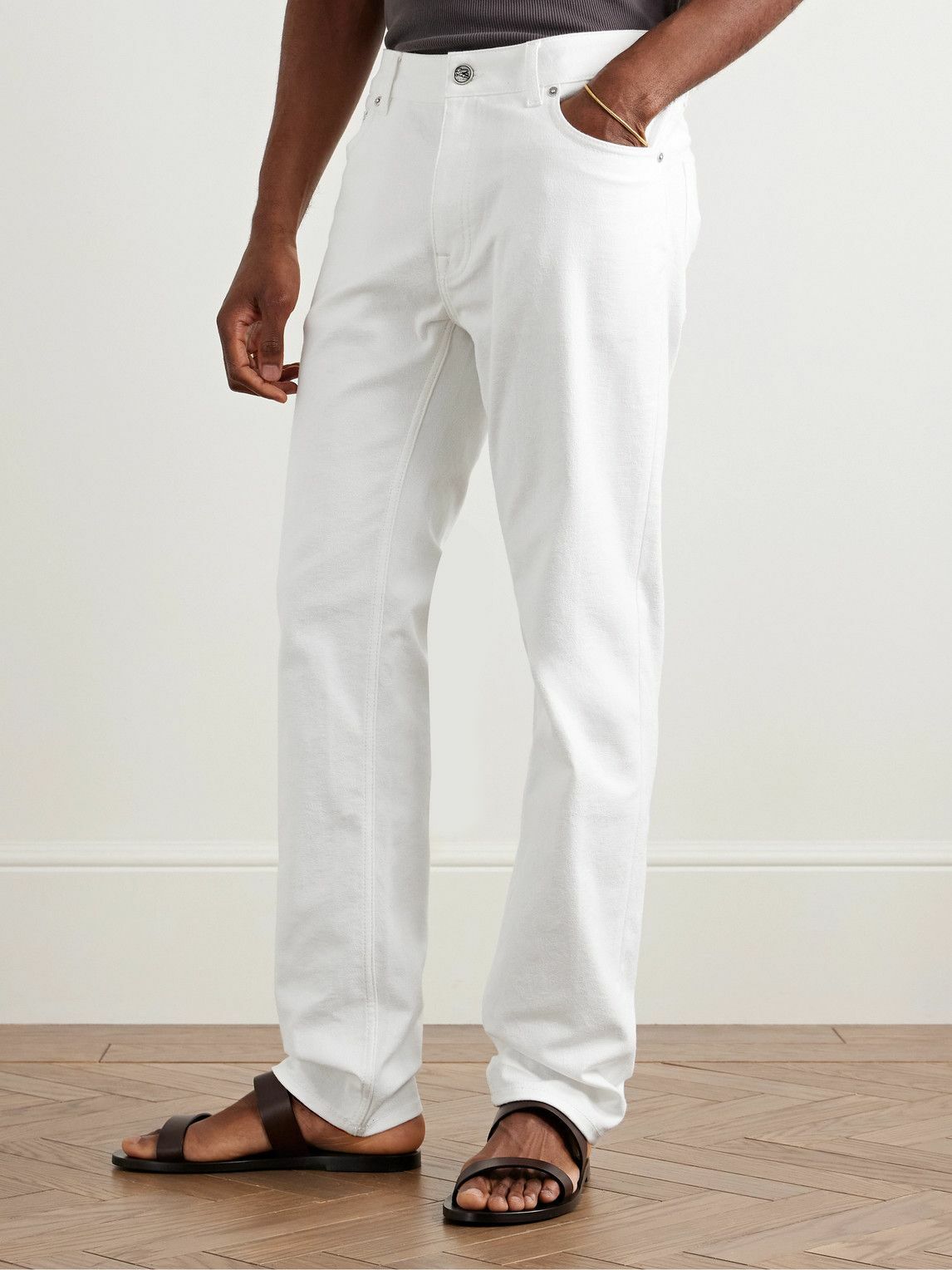Etro - Straight-Leg Paisley-Jacquard Jeans - White