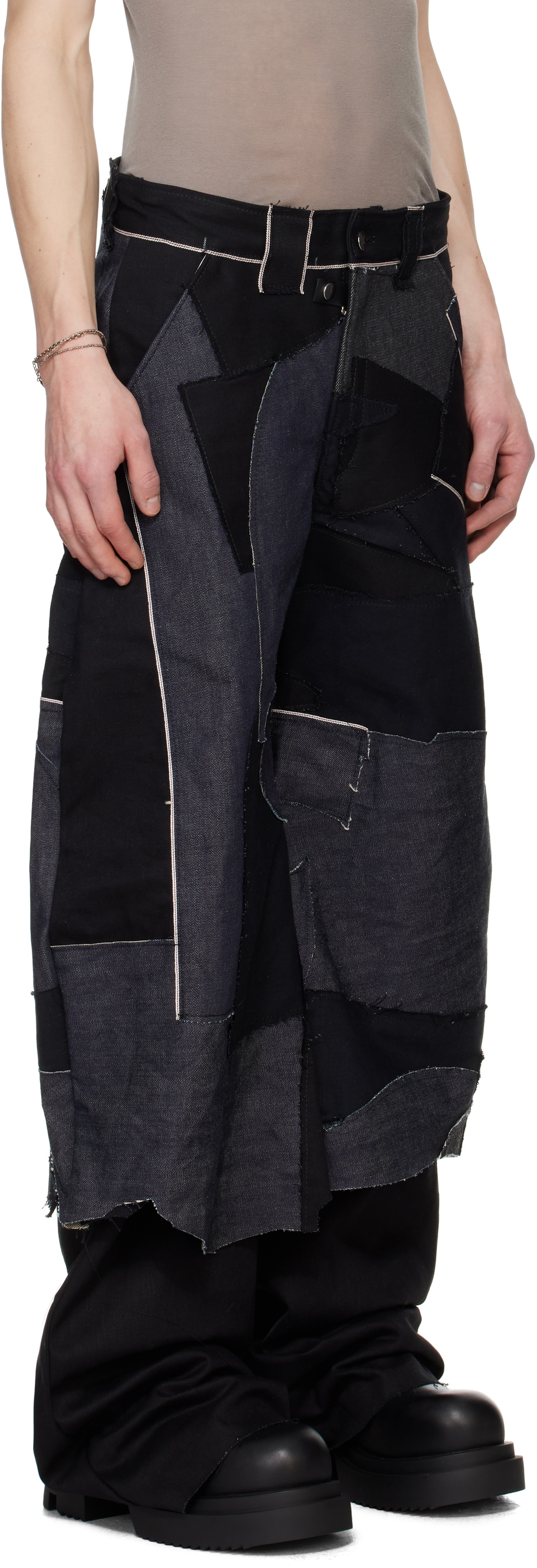 Swampgod Black & Navy 3/4 Fisolo Jeans
