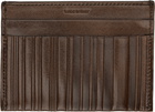 Paul Smith Brown Leather Shadow Stripe Card Holder