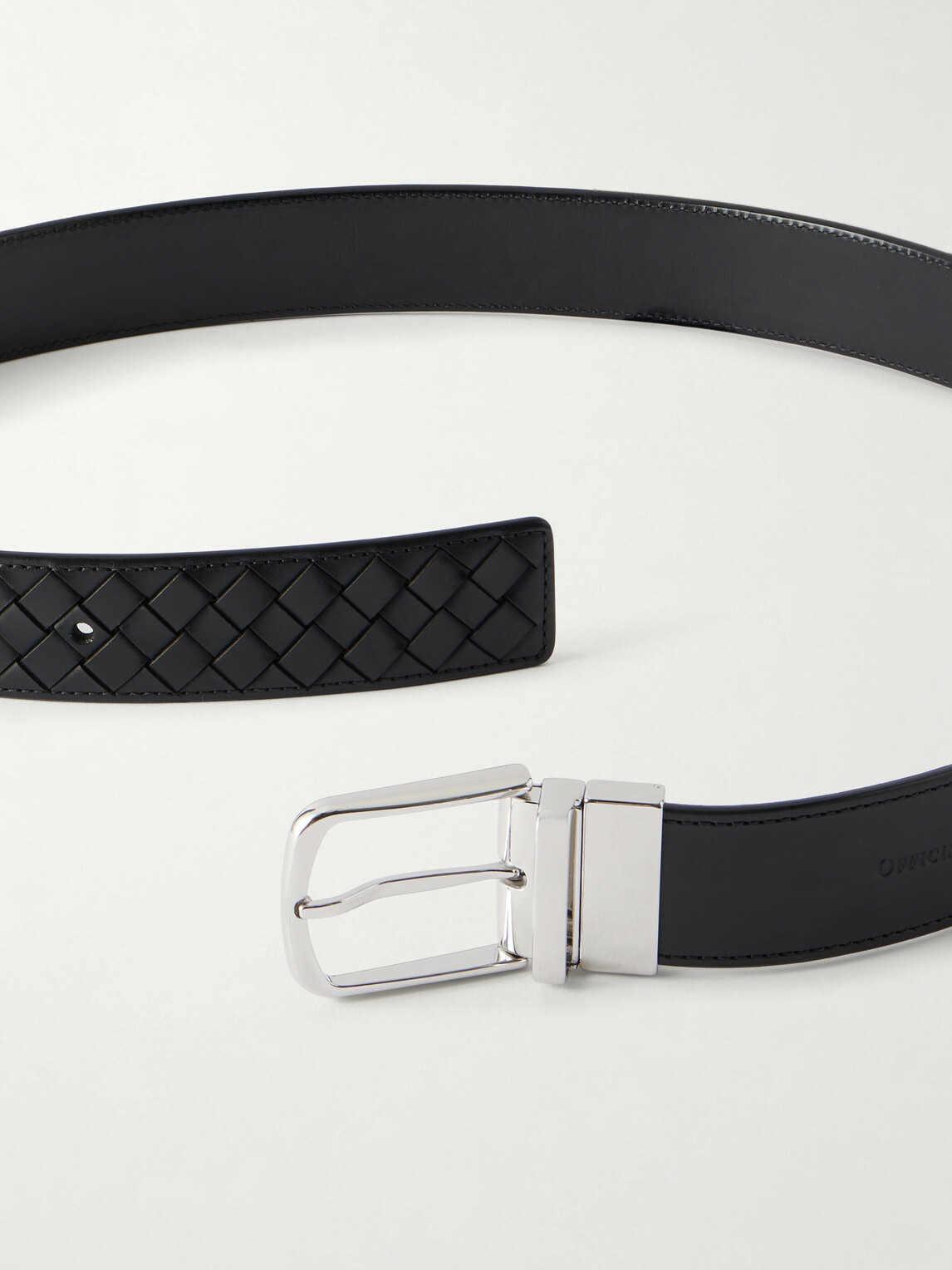 Officine Creative - 4cm Woven Leather Belt - Black