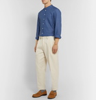 Thom Sweeney - Slim-Fit Grandad-Collar Linen Shirt - Blue