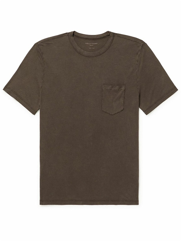 Photo: Officine Générale - Pigment-Dyed Lyocell and Cotton-Blend T-shirt - Brown