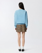 Pinko Cotton Sweatshirt With Logoed Sleeves Air Blue