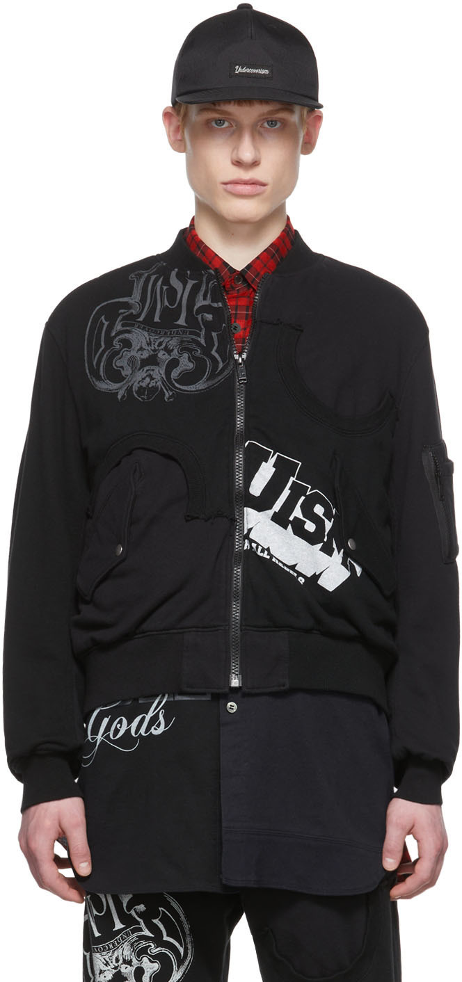 Undercoverism Black Cotton & Nylon Reversible Bomber Jacket Undercoverism