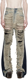 Rick Owens Blue Bolan Banana Jeans