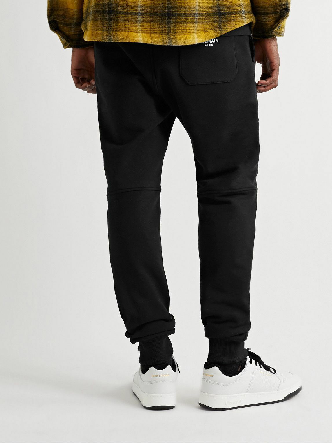 Tapered Ribbed Cotton Sweatpants