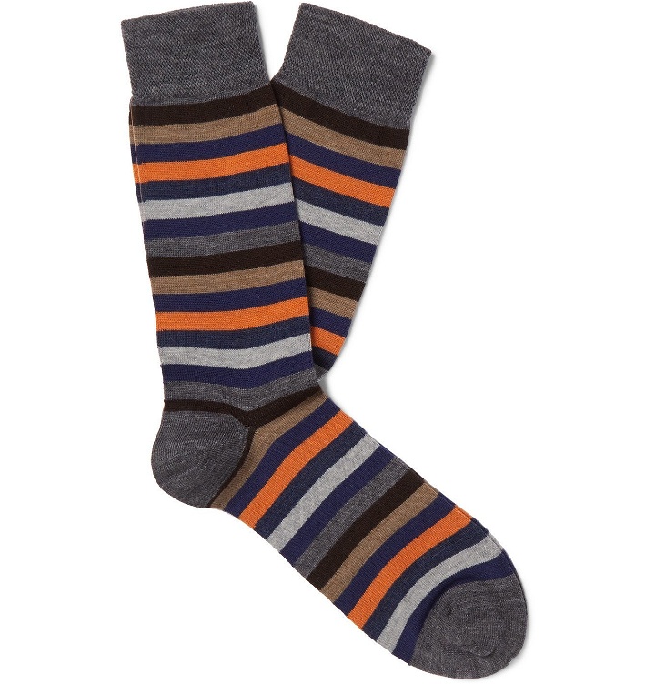 Photo: Marcoliani - Striped Merino Wool-Blend Socks - Multi