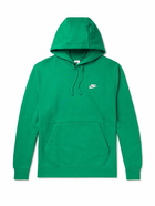 Nike - Sportswear Club Logo-Embroidered Cotton-Blend Jersey Hoodie - Green