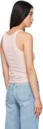 Re/Done Pink Hanes Edition Ribbed Tank Top