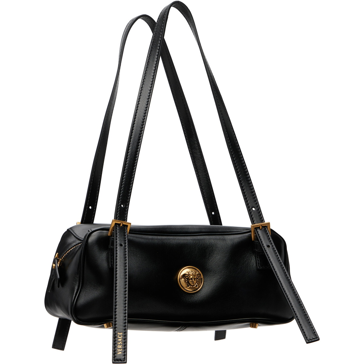 Versace Black Emblème Nappa Bowling Bag