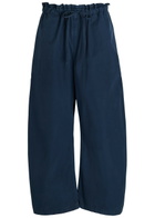 Polo Ralph Lauren Drawstring Barrel-leg Cotton-poplin Trousers Navy