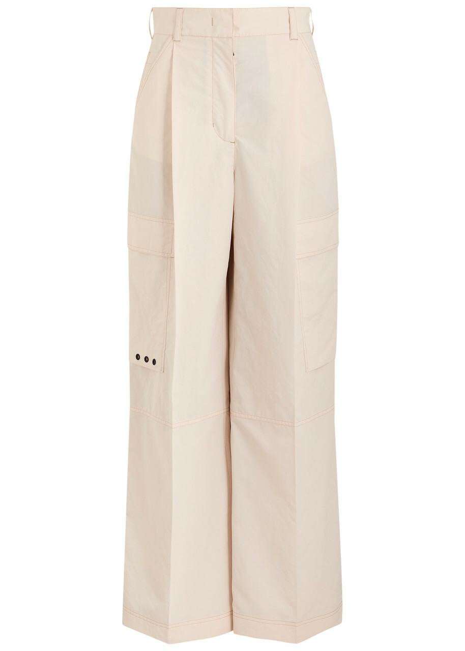 【MONCLER】 ワイドレッグパンツ ホワイト 【 x Alicia Keys】 Moncler x Alicia Keys - Wide Leg Pants in White