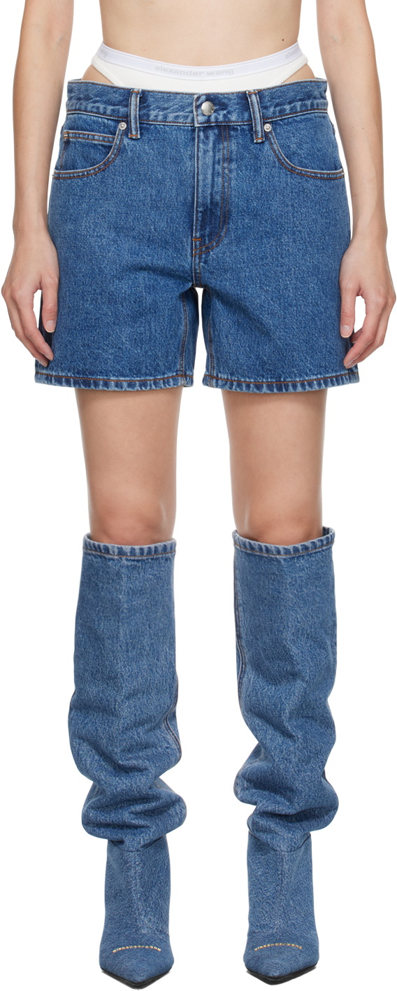 Alexander Wang Blue Cotton Bermuda Shorts main image 0
