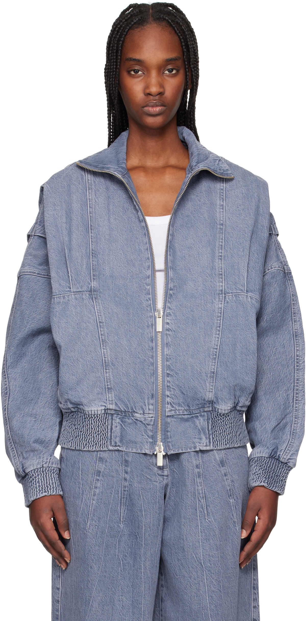 REMAIN Birger Christensen Blue Bat Sleeve Denim Jacket