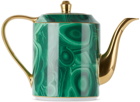 L'OBJET Green & Gold Malachite Teapot, 1.2 L